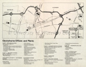 Map of Electrohome plants in the region, ca. 1970
